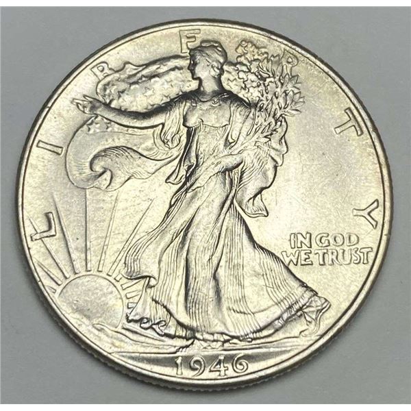 1946 Walking Liberty Silver Half Dollar MS65