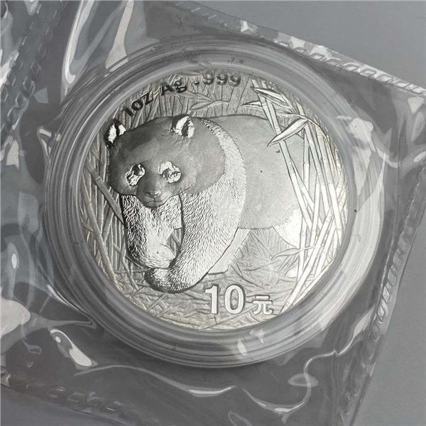 Very Rare Back Date 2001 Chinese Panda 1 ozt .999 Silver