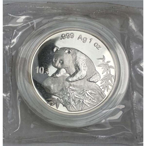 Very Rare Back Date 1999 Chinese Panda Proof 1 ozt .999 Silver