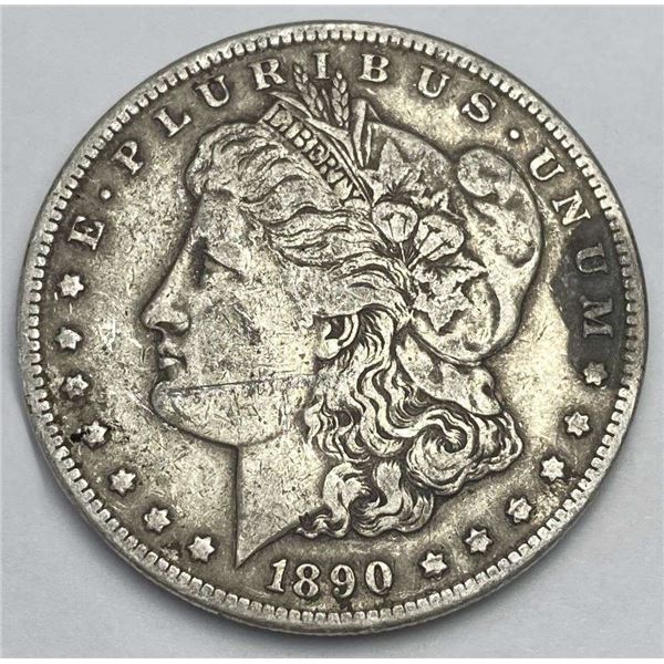 1890-CC Morgan Silver Dollar VF Damage