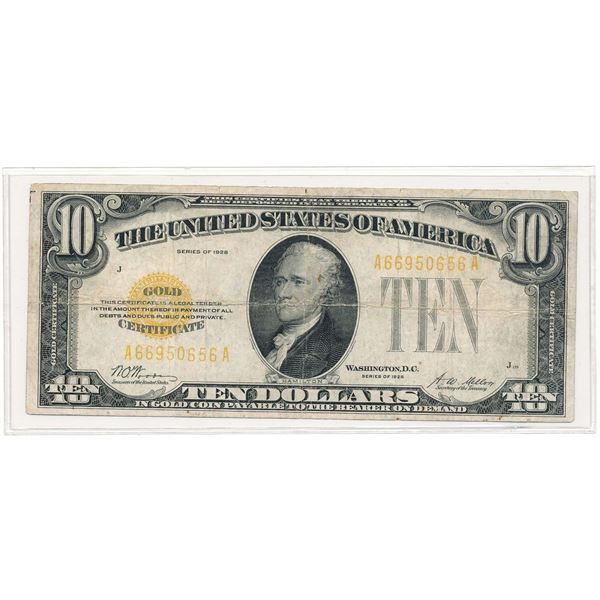 1928 United States $10 Gold Certificate