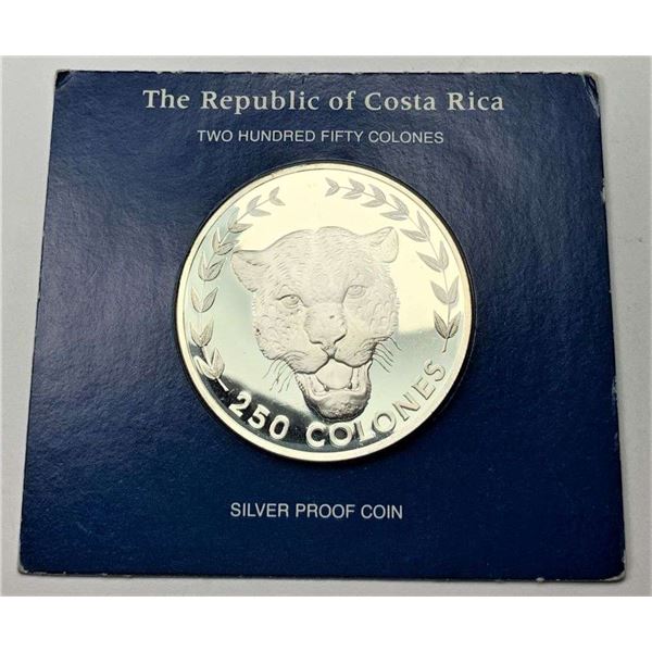 1982 Republic Of Costa Rica 250 Colones Proof Silver