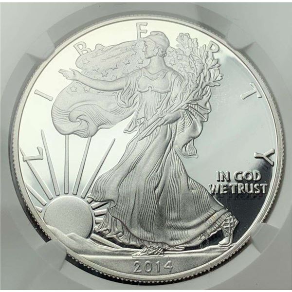 2014-W American Silver Eagle NGC PF70 Ultra Cameo Signed By Elizabeth Jones