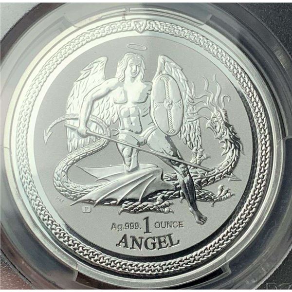 2016-P Isle Of Man "Silver Angel" 1 ozt .999 Silver PCGS Rev PR70 First Strike