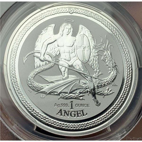2016-P Isle Of Man "Silver Angel" 1 ozt .999 Silver PCGS Rev PR70 First Strike