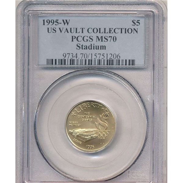 1995-W Olympic Stadium $5 U.S. Vault Collection PCGS MS70