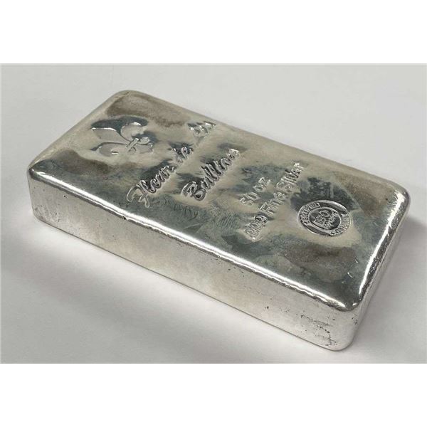 Fleur De Lis Bullion 50 ozt .999 Silver Bar