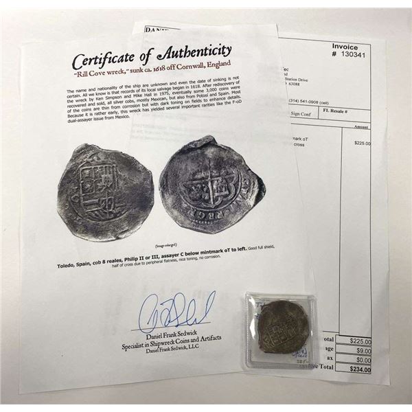 1618 Rill Cove Wreck Mexico Silver 8 Reales