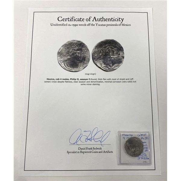 1590 Unidentified Wreck Mexico Silver 4 Reales