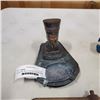 Image 2 : COLLECTIBLE METAL ASHTRAY, CAST IRON WOOD STOVE DOOR, AND BRIO MADE IN SWEDEN TOY