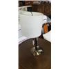 Image 2 : ROUND TABLE WITH LEATHER INSERT AND 2 VINTAGE CHAIRS