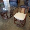 Image 2 : RATTAN PATIO TABLE AND CHAIR SET