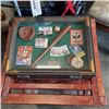 Image 2 : SHOE RACK, WOOD STOOL AND BASEBALL DECOR ITEM