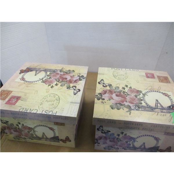 ESTATE:  2 STORAGE BOXES (APPROX. 9" X 9" X 6")