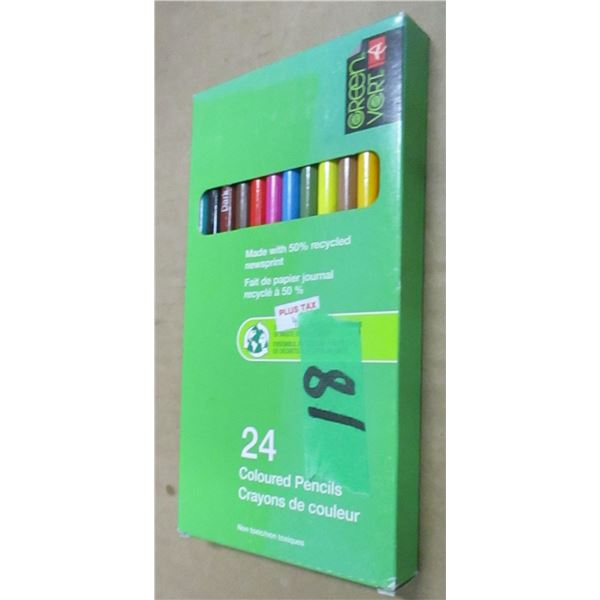 STORE CLOSE-OUT (AS IS):  GREENVORT COLORED PENCILS (24) - PACKAGE