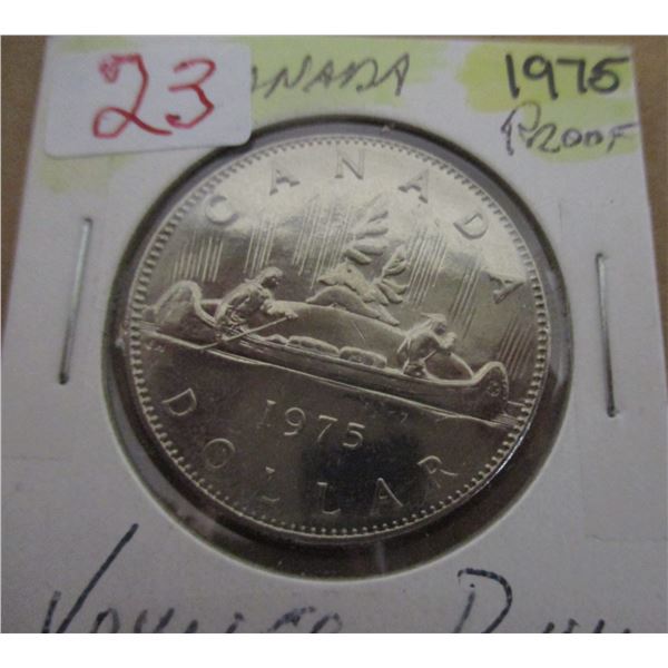 1975 PROOF CAMEO CANADA VOYAGER DOLLAR