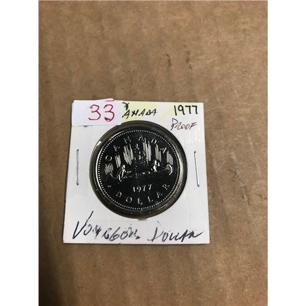 1977 PROOF CAMEO CANADA VOYAGER DOLLAR