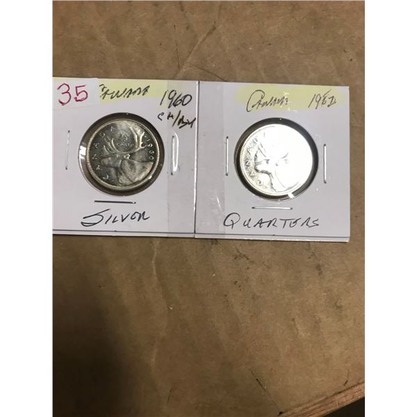 1960 - 1962 CH/BU SILVER QUARTERS