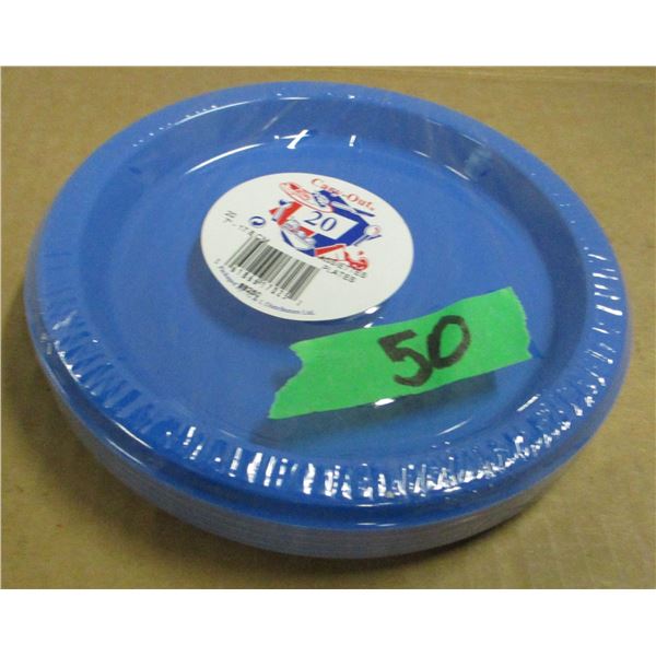 STORE CLOSE-OUT (AS IS):  BLUE 7" PLASTIC PLATES (20) - BUNDLE