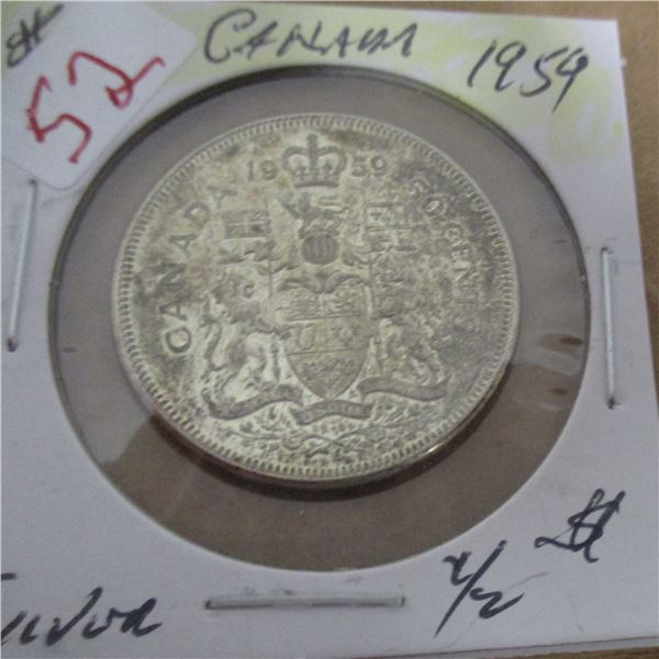 1959 CANADA SILVER HALF DOLLAR