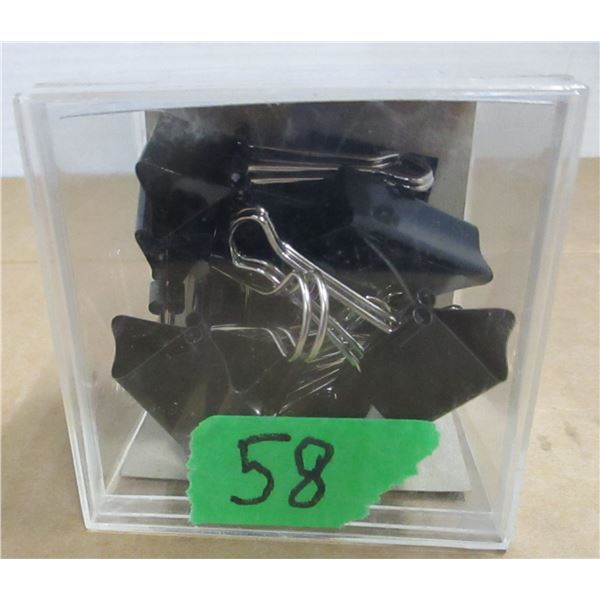 STORE CLOSE-OUT (AS IS):  PACKAGE OF 12 BLACK 1 1/4" BINDER CLIPS