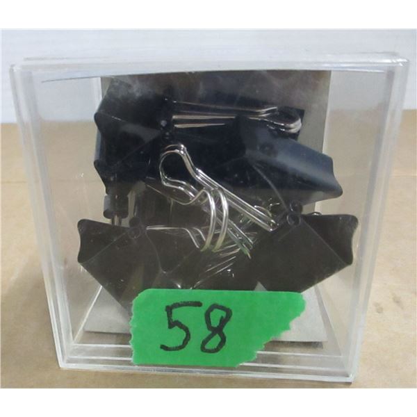 STORE CLOSE-OUT (AS IS):  PACKAGE OF 12 BLACK 1 1/4" BINDER CLIPS
