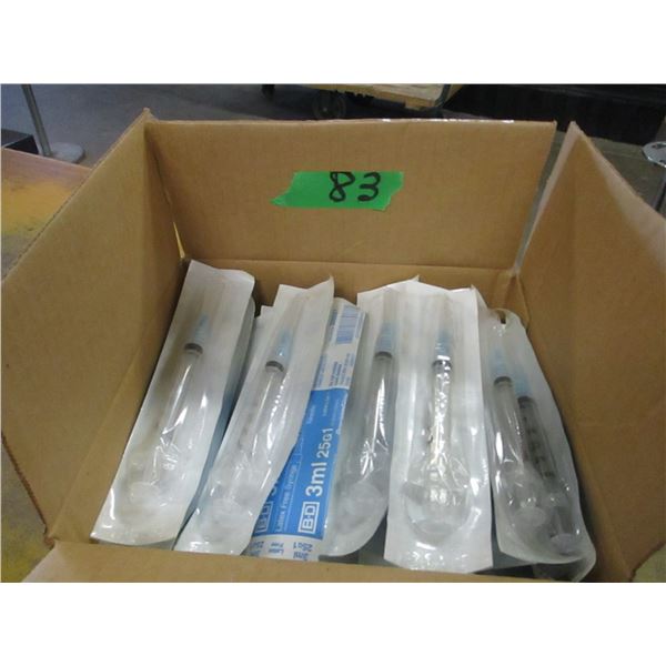 FREIGHT DAMAGE (AS IS):  BOX C/W 3 ML SYRINGES