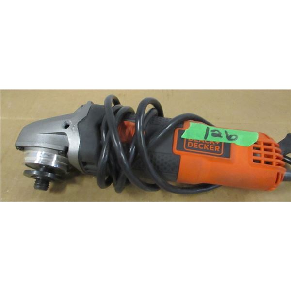 FREIGHT DAMAGE (AS IS):  BLACK & DECKER ANGLE GRINDER (RUNNING)