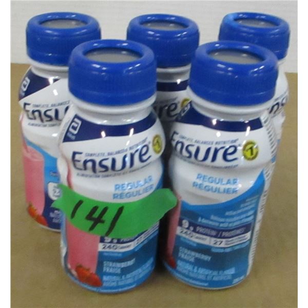 FREIGHT DAMAGE (AS IS):  ENSURE STRAWBERRY (5 BOTTLES)