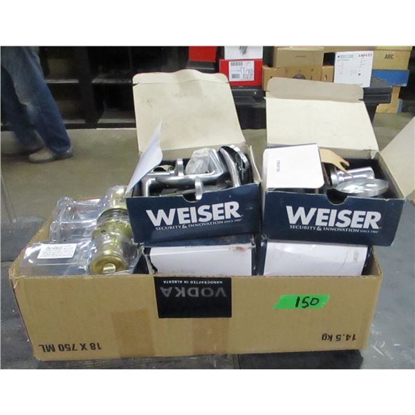 FREIGHT DAMAGE (AS IS):  BOX C/W WEISER LOCKS