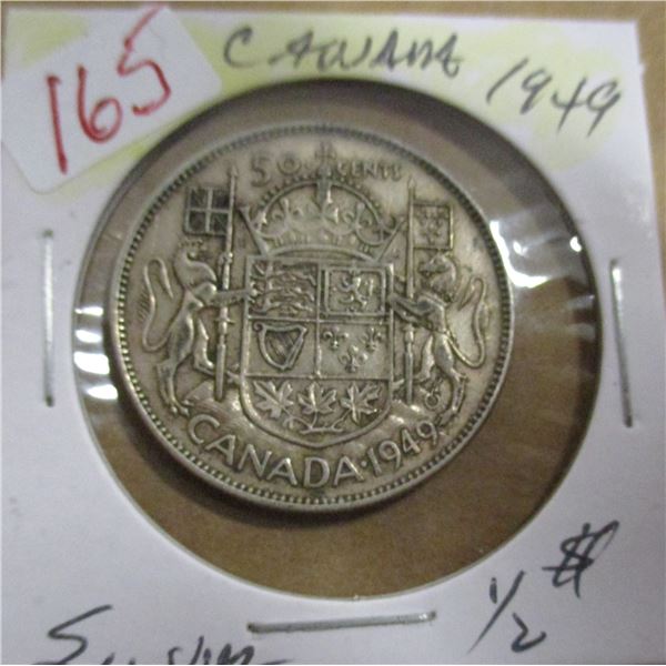 1949 CANADA KING GEOGE VI SILVER HALF DOLLAR