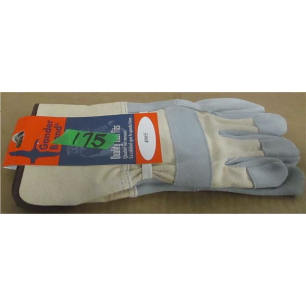 STORE CLOSE-OUT (AS IS):  GANDER LEATHER GLOVES (SIZE LARGE)