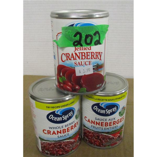 STORE CLOSE-OUT (AS IS):  CRANBERRIES - 3 CANS