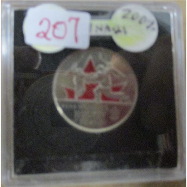 2002 BU WOMEN'S HOCKEY COLORED MAPLE LEAF QUARTER