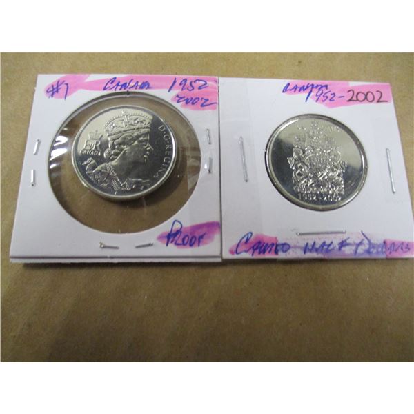 1952 - 2002 PROOF CAMEO CANADA HALF DOLLAR
