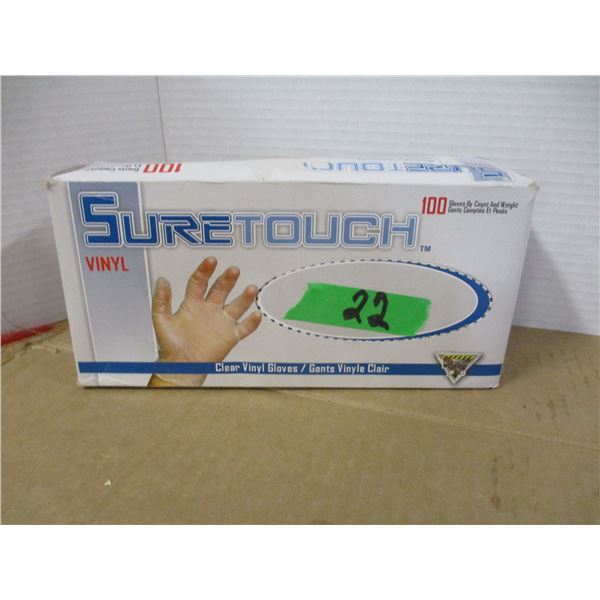 NEW:  VINYL GLOVES (100) (SIZE SMALL) - BOX