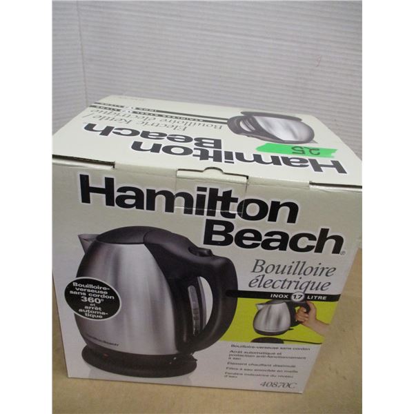 ESTATE (NEW):  HAMILTON BEACH STAINLESS STEEL ELECTRIC KETTLE (MSRP $43.78)