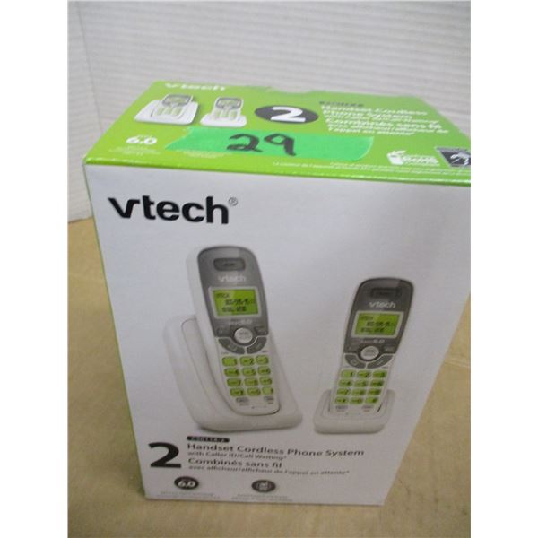 ESTATE (NEW):  V-TECH 2 HANDSET CORDLESS PHONE SYSTEM IN ORIGINAL BOX