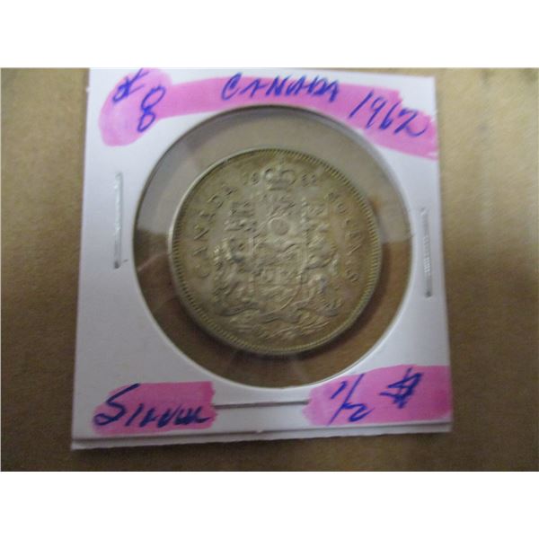 1962 CANADA SILVER HALF DOLLAR