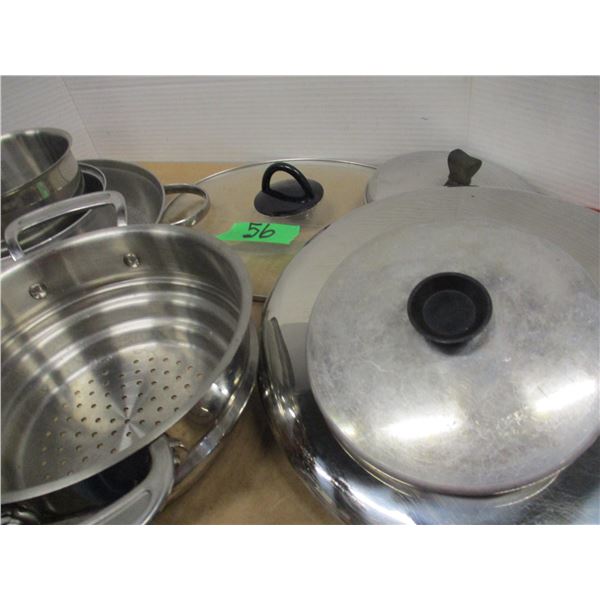 ESTATE:  BOX C/W POTS & PANS