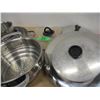 Image 1 : ESTATE:  BOX C/W POTS & PANS