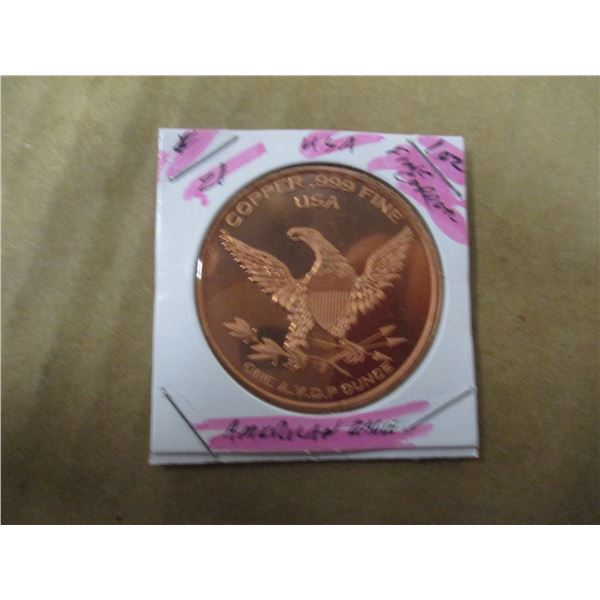 USA AMERICAN EAGLE ONE OZ 999 FINE COPPER