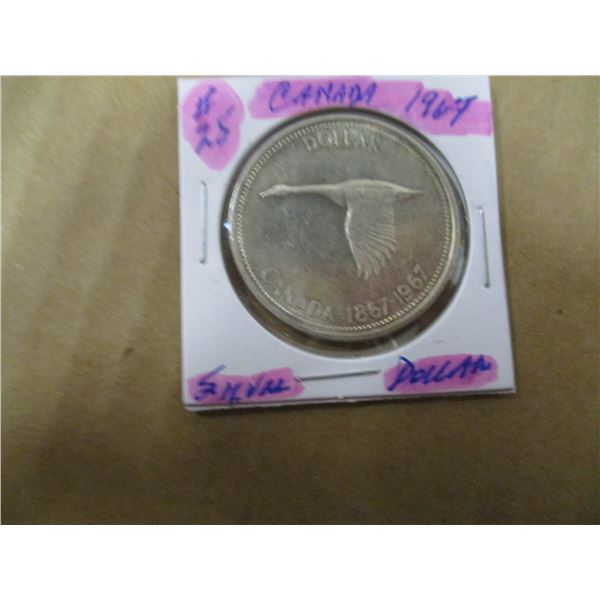 1967 CANADA GOOSE SILVER DOLLAR