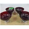 Image 1 : ESTATE:  SET OF 4 RED GLASSES
