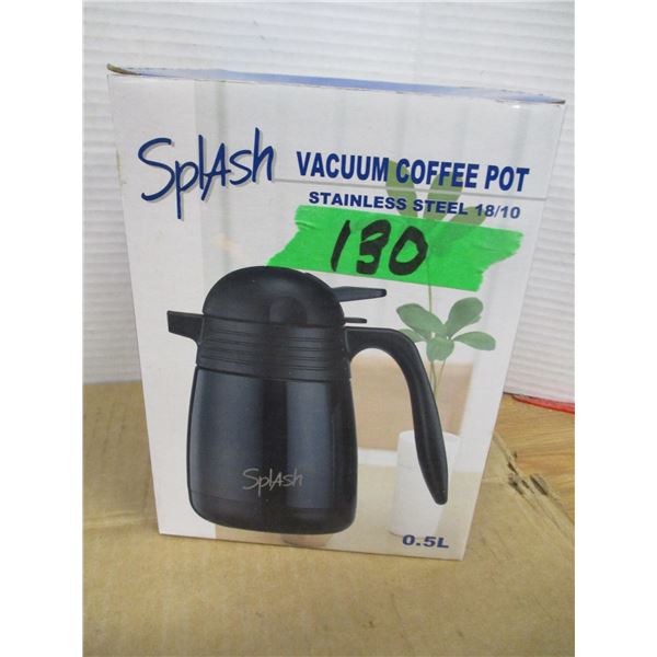 ESTATE (NEW):  SPLASH VACUUM SEAL STAINLESS STEEL COFFEE POT (0.5 L) IN ORIGINAL BOX
