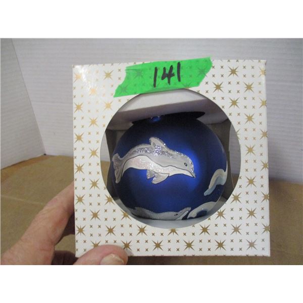 ESTATE:  DOLPHIN CHRISTMAS BALL IN ORIGINAL BOX
