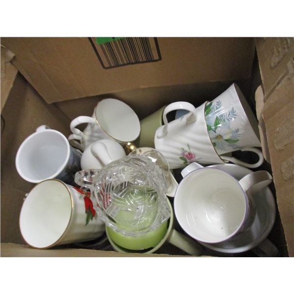 ESTATE:  BOX C/W VARIOUS CUPS, ETC