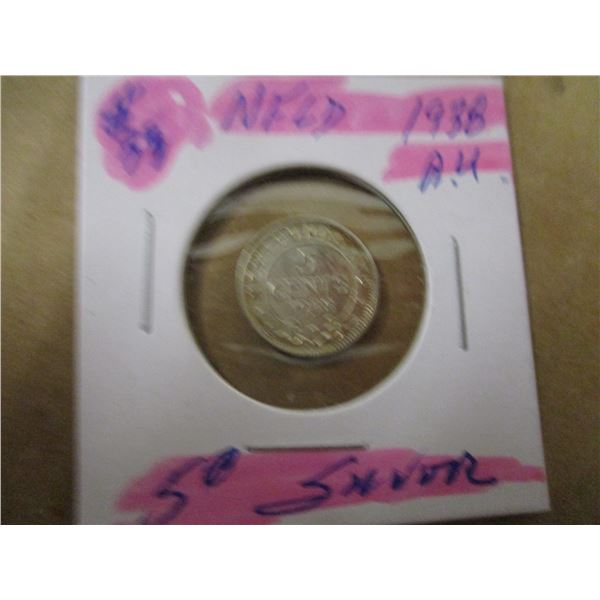 1938 AU NEWFOUNDLAND SILVER FIVE CENT