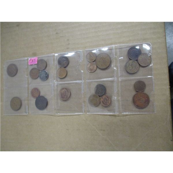 STOCK SHEET OF 20 WORLD COLLECTABLE COINS