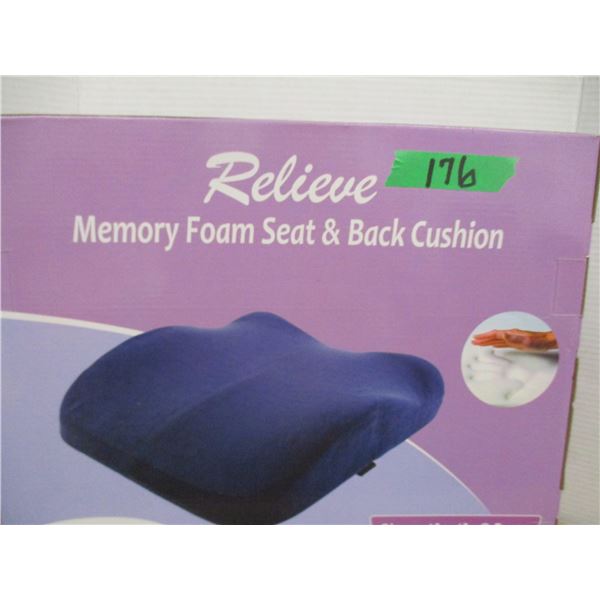 ESTATE:  RELIEVE MEMORY FOAM SEAT & BACK CUSHION IN ORIGINAL BOX